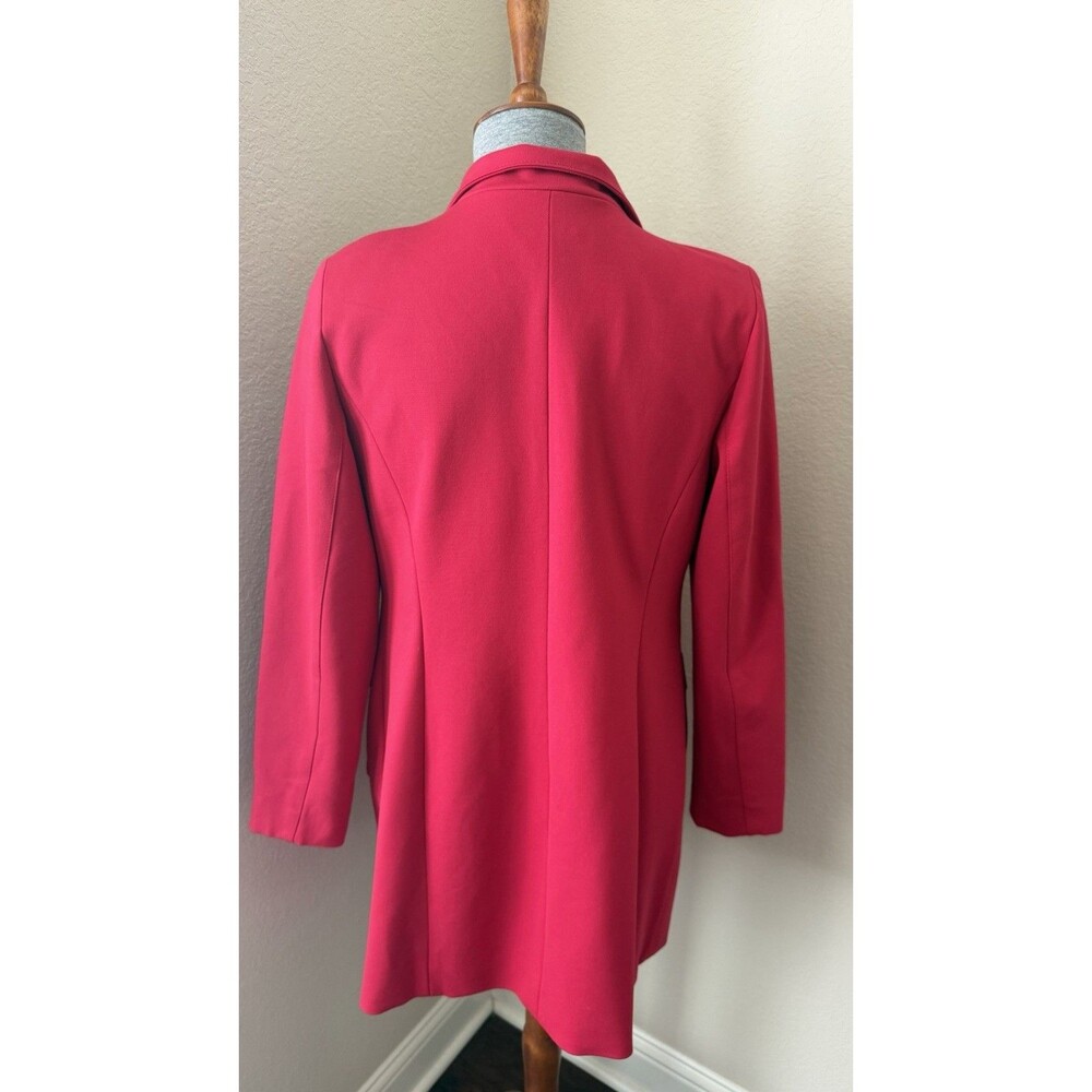 Chicos Size 0 (Small/4) Red Asymmetrical Front Zipper Accent Ponte Jacket - Picture 7 of 12